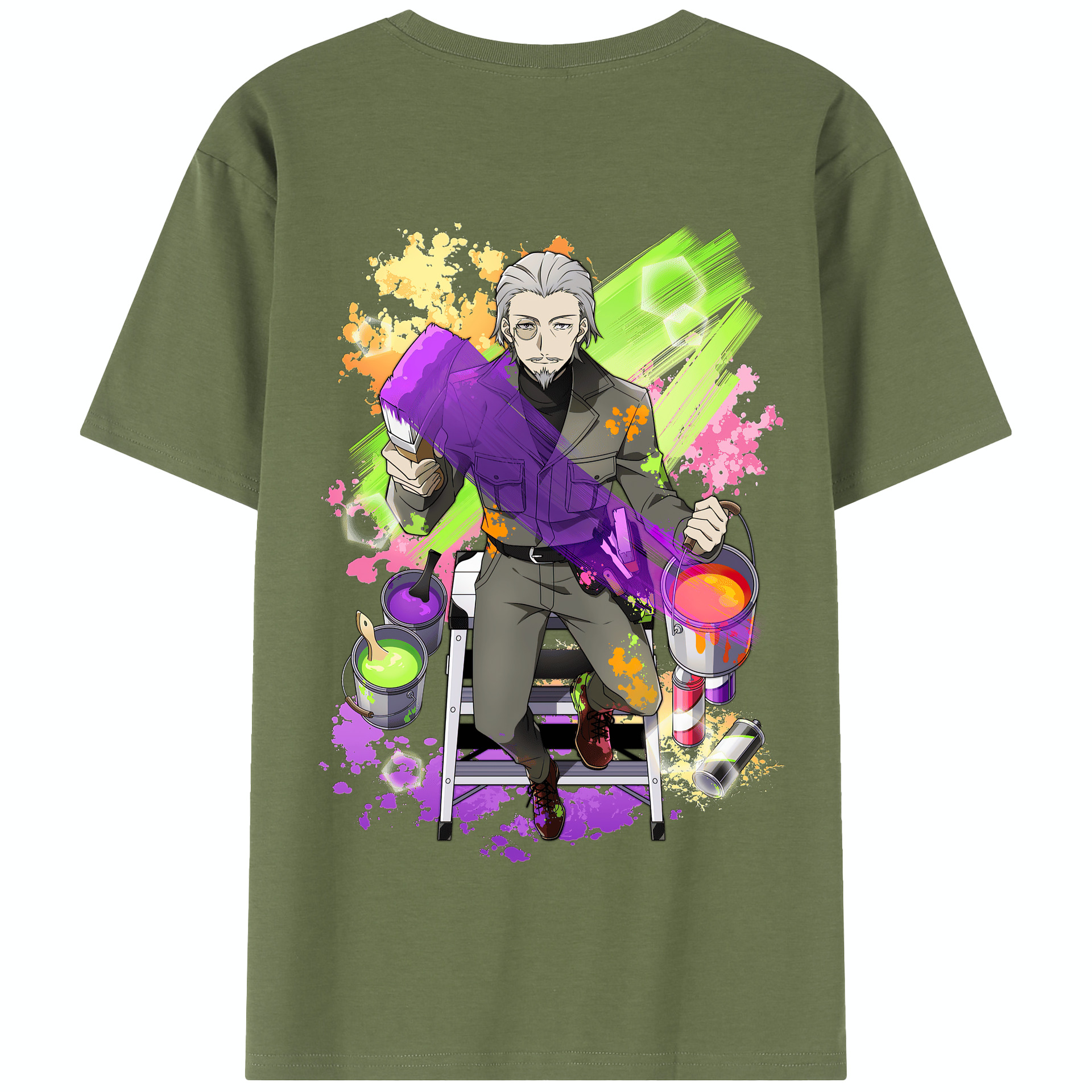 （画像用） 文豪ストレイドッグス Bungo Stray Dogs 綿100％半袖Tシャツ（背面プリント）